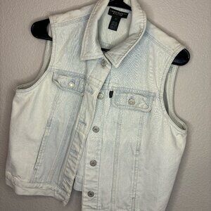 Lauren Jean Co Ralph Lauren Light Wash Denim Vest